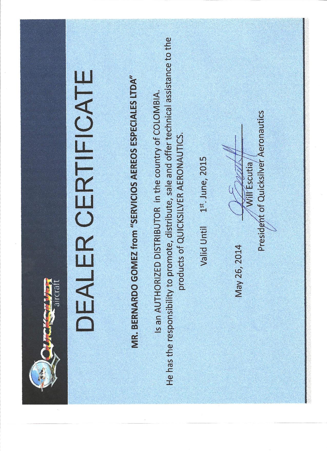 Dealer Certificate Bernardo Gomez 2014-page-001